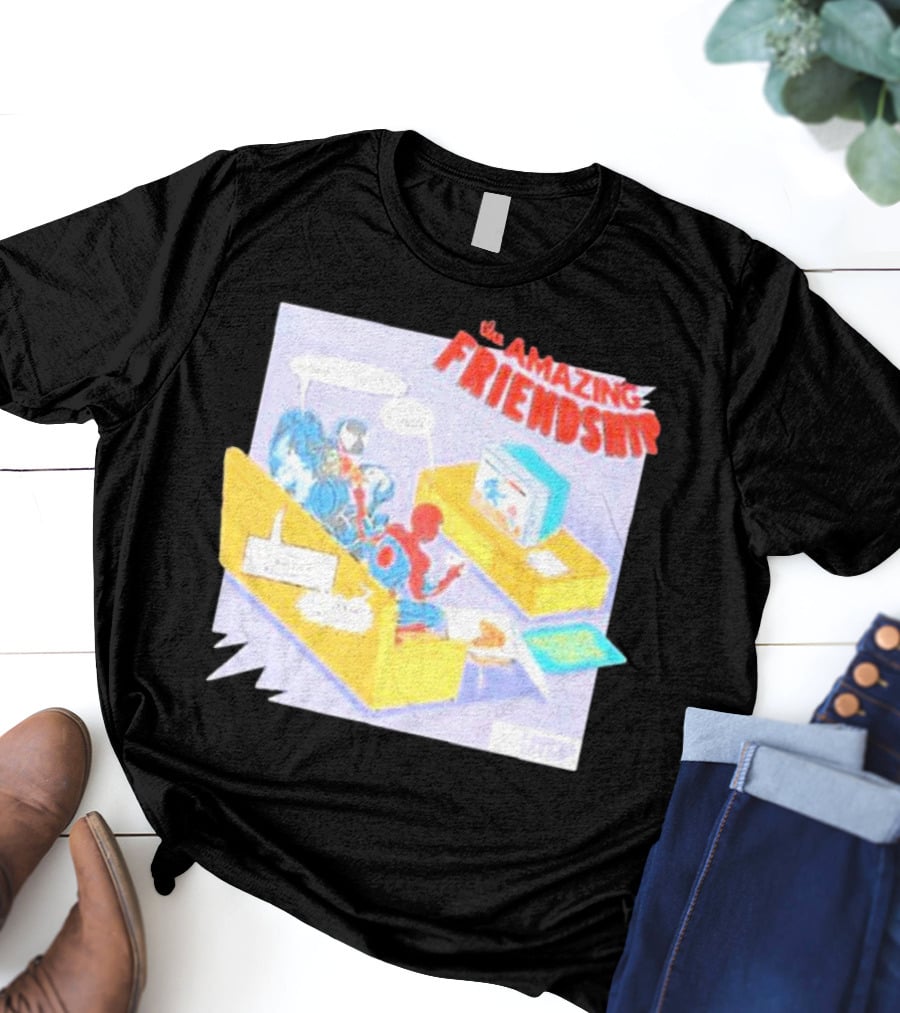 The Amazing Friendship Spiderman Venom Gaming Console Couch Scene T-Shirt