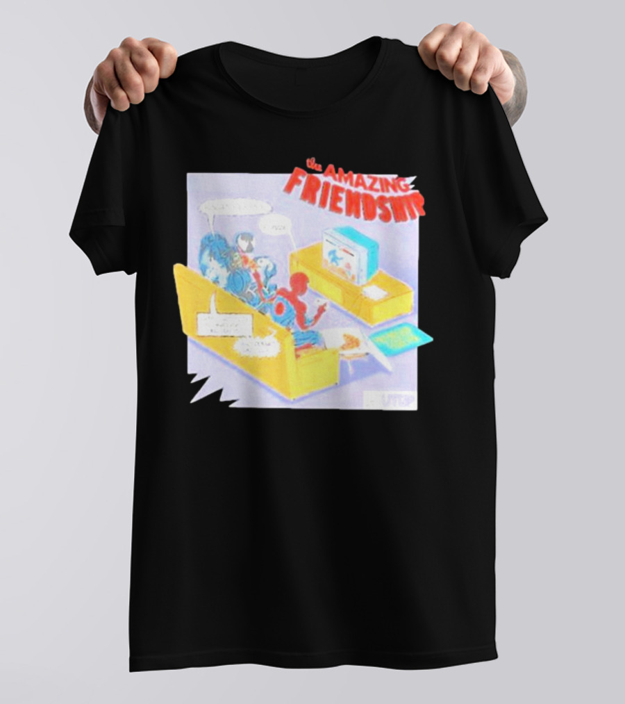 The Amazing Friendship Spiderman Venom Gaming Console Couch Scene T-Shirt