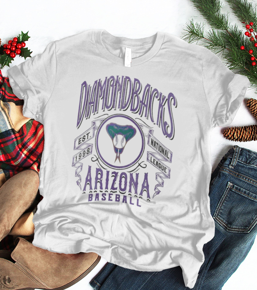 Arizona Diamondbacks Rucker Collection Distressed Baseball Rock T-Shirt