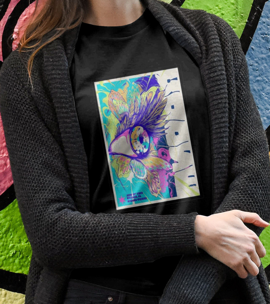 Goose June 21 Chicago Riviera Theatre Psychedelic Feather T-Shirt