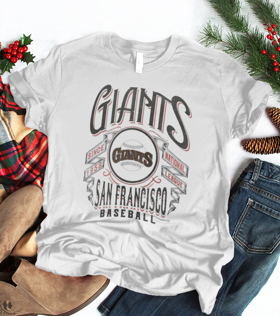 San Francisco Giants Baseball Since 1958 National League Rucker Collection Distressed Rock T-Shirt