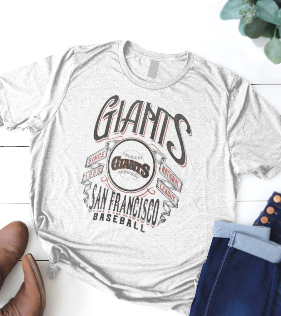 San Francisco Giants Baseball Since 1958 National League Rucker Collection Distressed Rock T-Shirt
