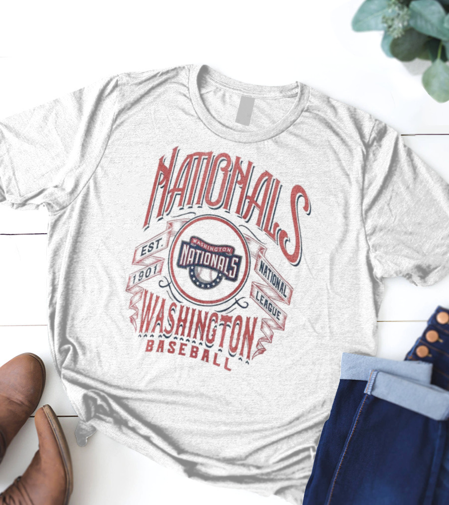 Washington Nationals National League Baseball Est 1901 Rucker Collection Distressed Rock T-Shirt