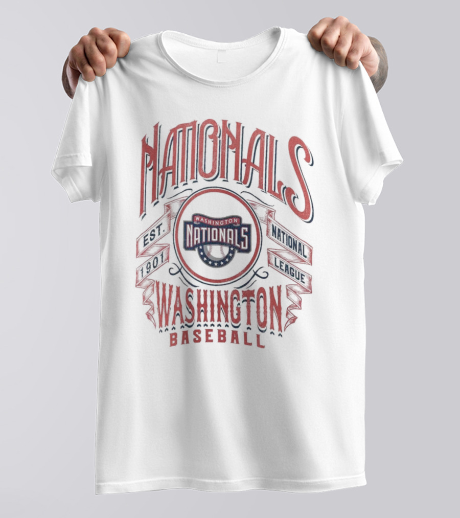 Washington Nationals National League Baseball Est 1901 Rucker Collection Distressed Rock T-Shirt