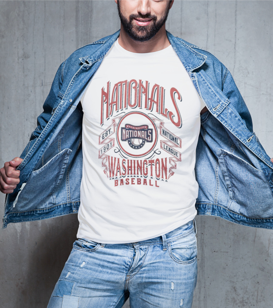 Washington Nationals National League Baseball Est 1901 Rucker Collection Distressed Rock T-Shirt