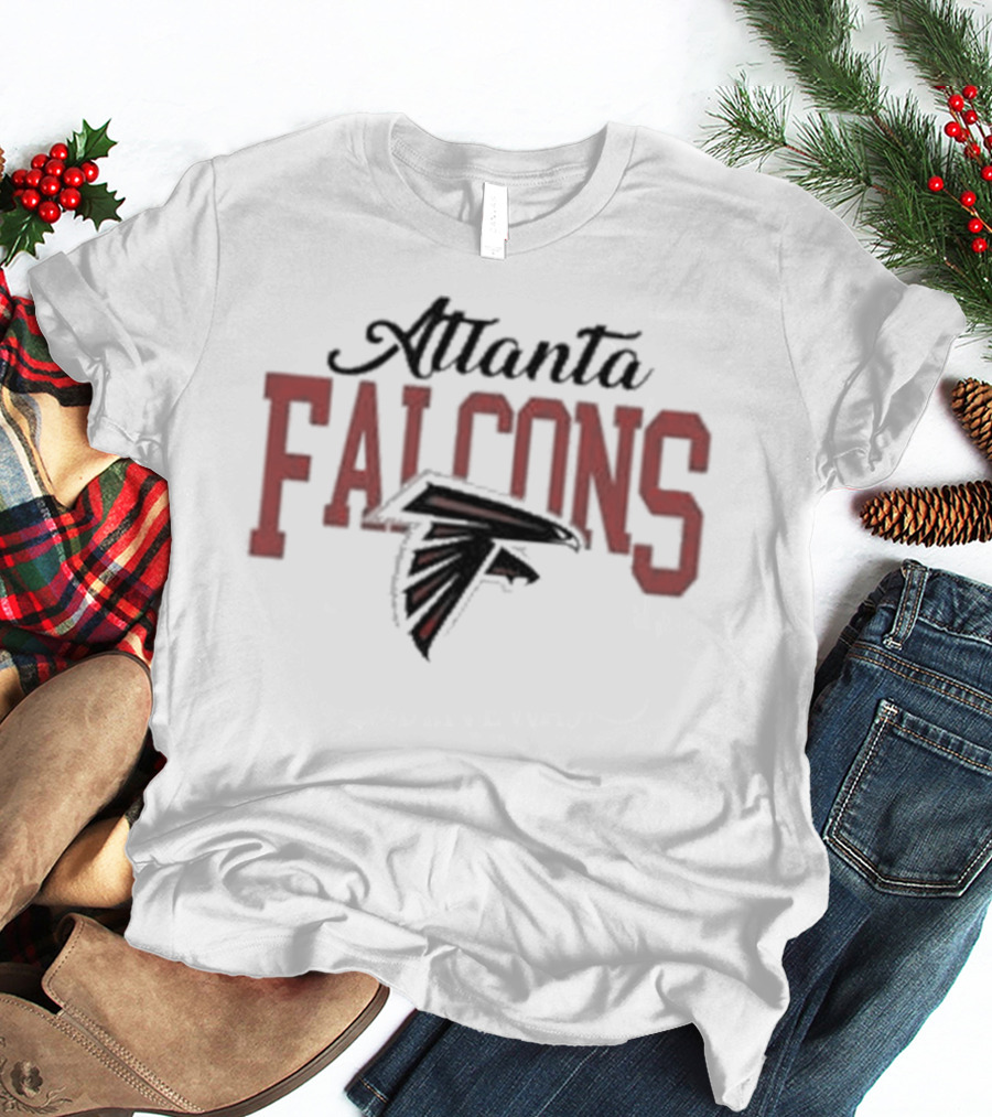 Atlanta Falcons Red Text With Iconic Falcon Emblem T-Shirt