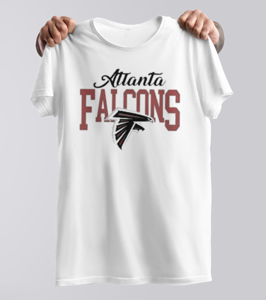 Atlanta Falcons Red Text With Iconic Falcon Emblem T-Shirt