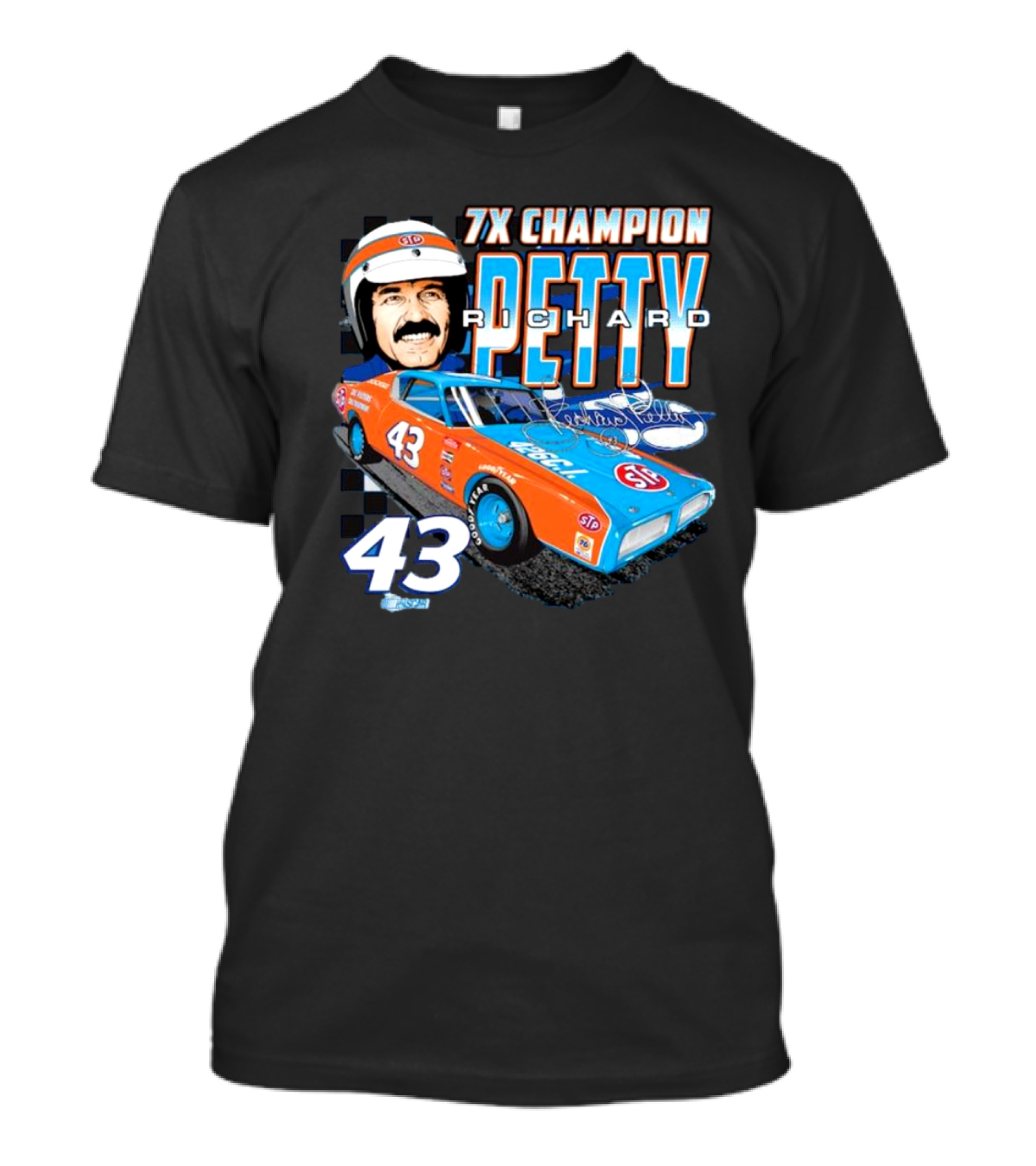 7X Champion Richard Petty Number 43 Car Racing LEGACY Motor Club Team Collection T-Shirt