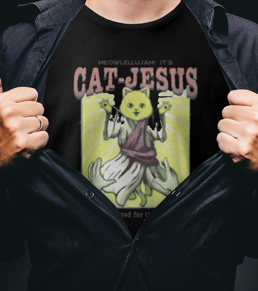 Meowlellujah It's Cat-Jesus He Resurrected For The 9th Time T-Shirt