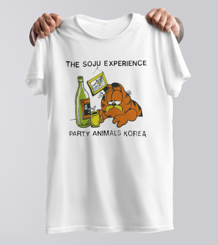 Garfield The Soju Experience Party Animals Korea T-Shirt