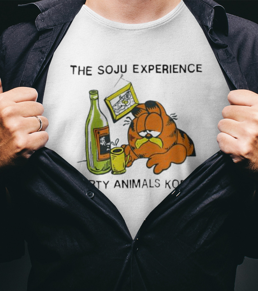 Garfield The Soju Experience Party Animals Korea T-Shirt