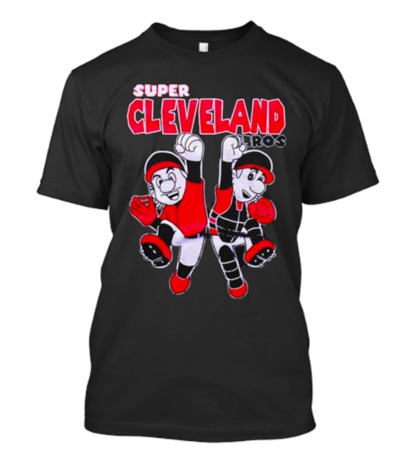 Super Cleveland Bros Red And Black Cartoon Characters T-Shirt