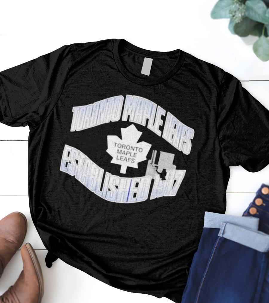Toronto Maple Leafs Established 1917 Team Logo With White Maple Leaf T-Shirt