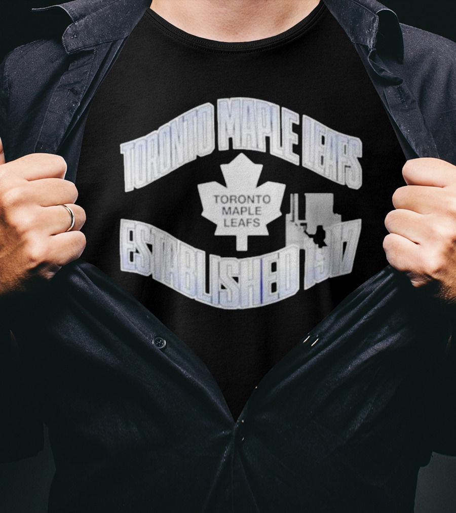 Toronto Maple Leafs Established 1917 Team Logo With White Maple Leaf T-Shirt