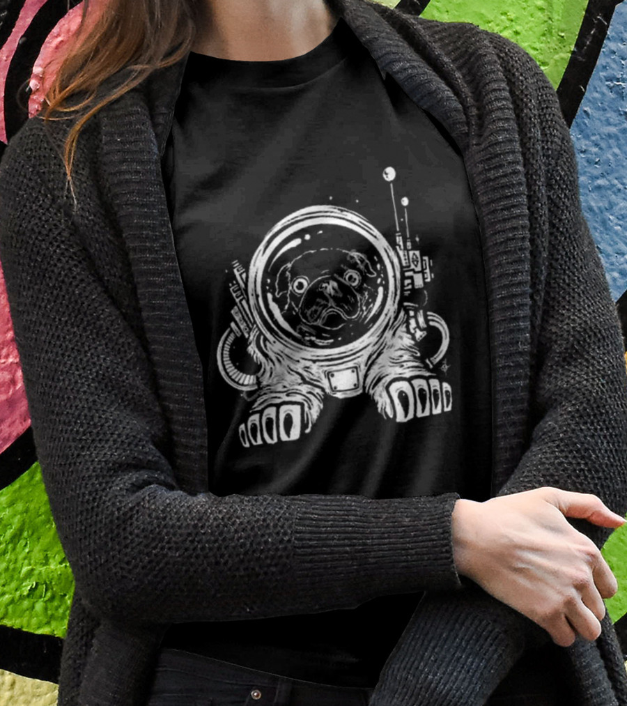 Space Pug Astronaut Cosmic Adventure T-Shirt
