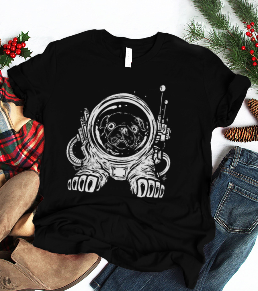 Space Pug Astronaut Cosmic Adventure T-Shirt