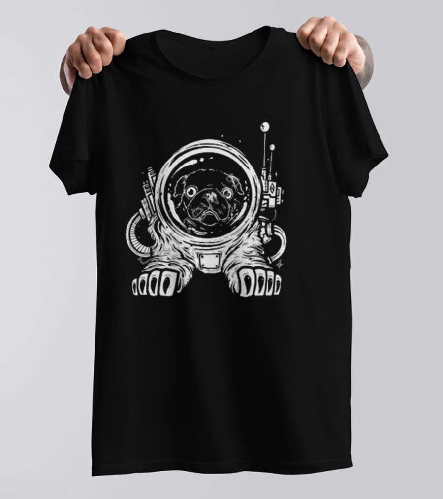 Space Pug Astronaut Cosmic Adventure T-Shirt