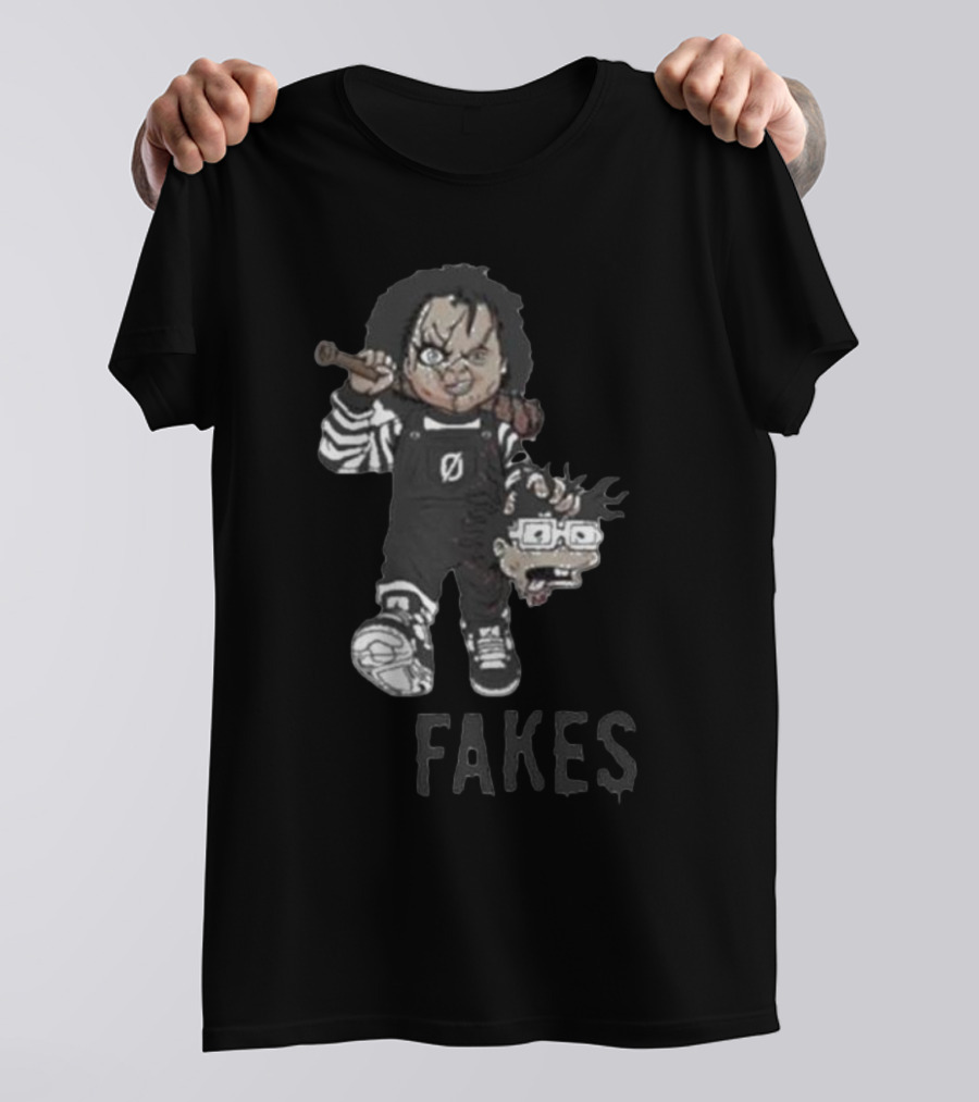 Chucky Doll With Baseball Bat 'Fakes' Rugrats Reference T-Shirt
