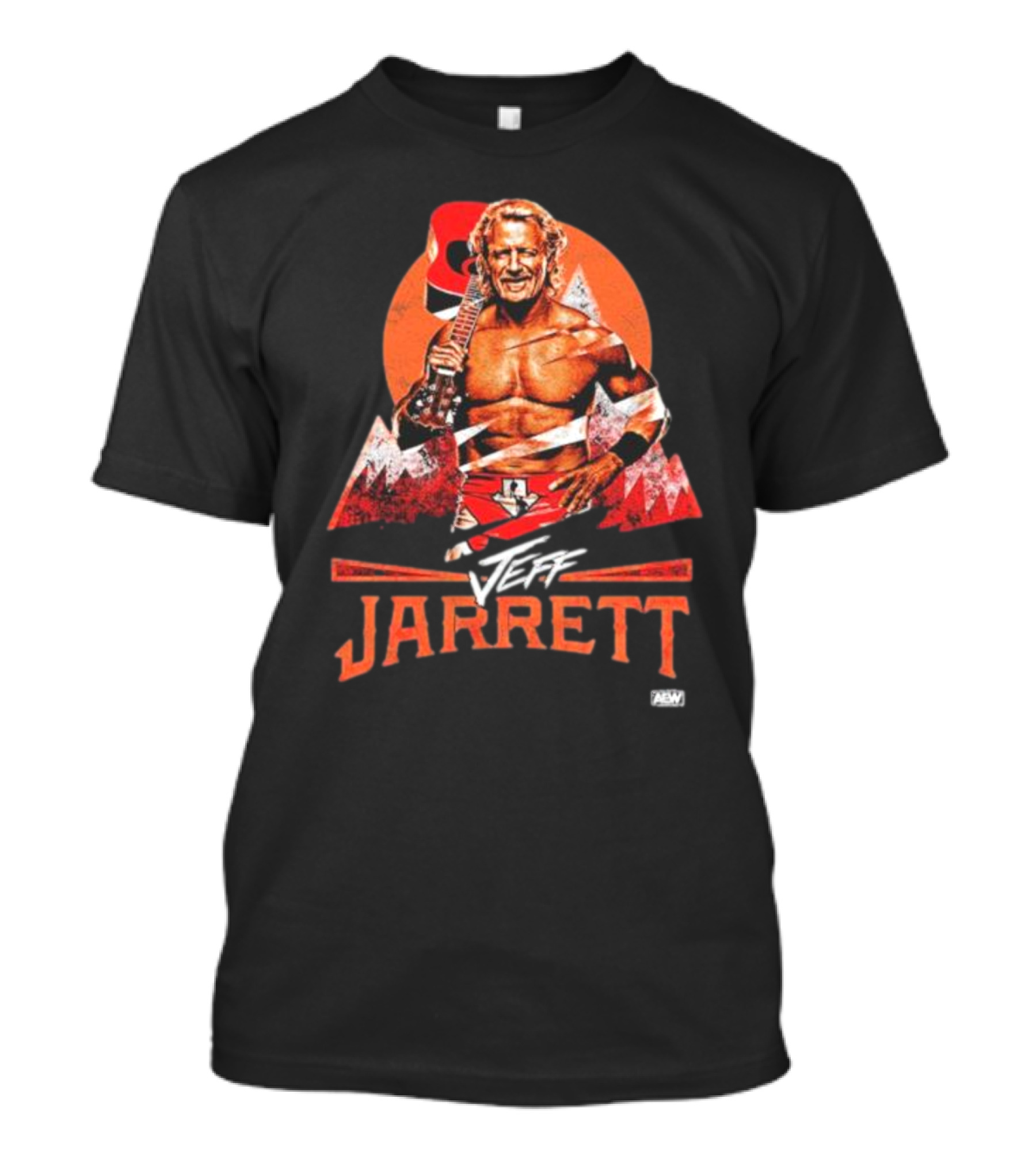 Jeff Jarrett AEW Wrestling With Guitar And Mountain Background T-Shirt
