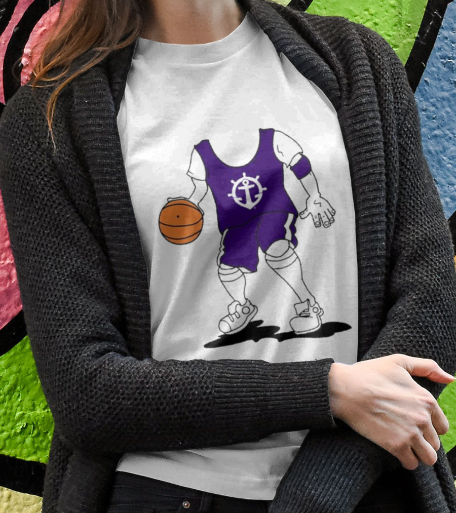 University Of Portland Basketball Player Purple Team T-Shirt
