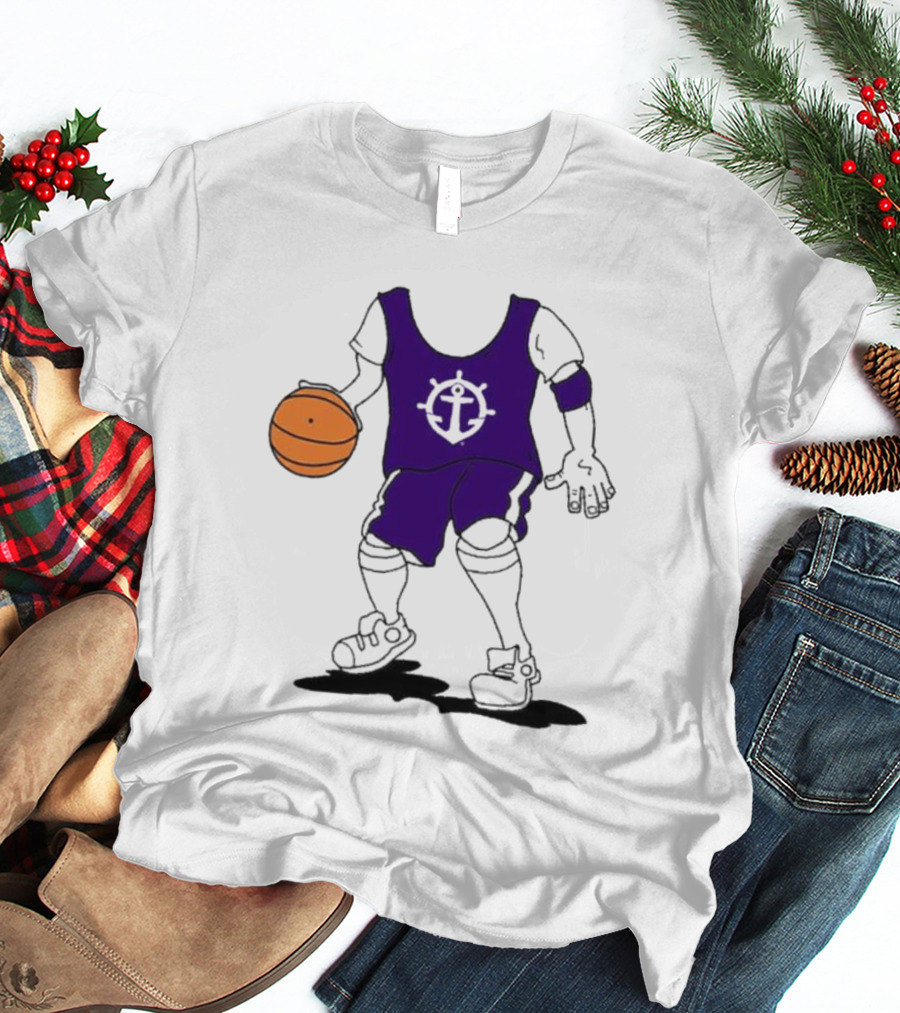 University Of Portland Basketball Player Purple Team T-Shirt