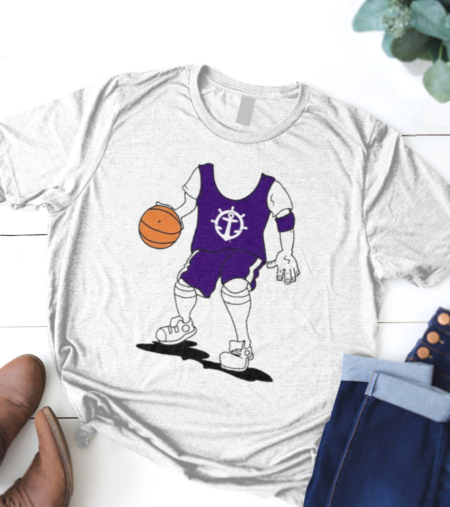 University Of Portland Basketball Player Purple Team T-Shirt