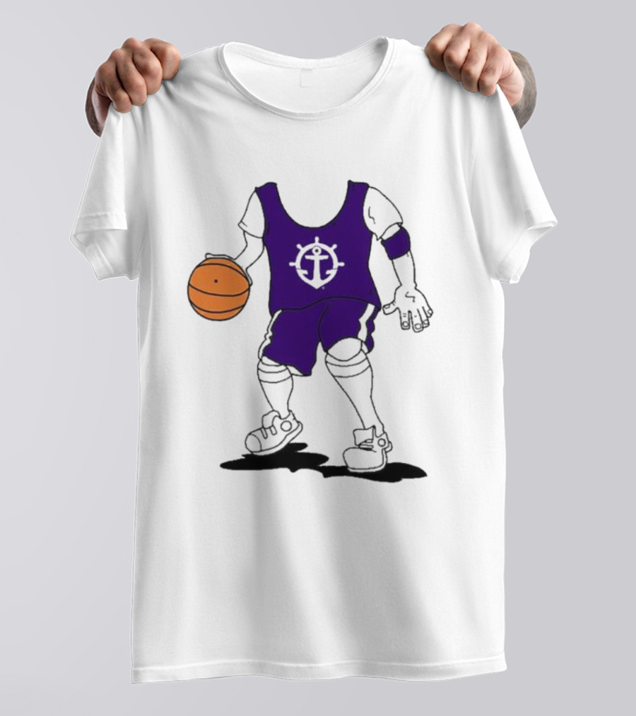 University Of Portland Basketball Player Purple Team T-Shirt