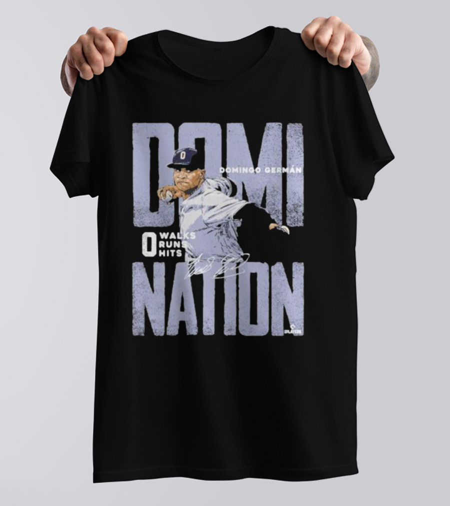 Domingo German New York Domination 0 Walks 0 Runs 0 Hits Perfect Game Signature T-Shirt