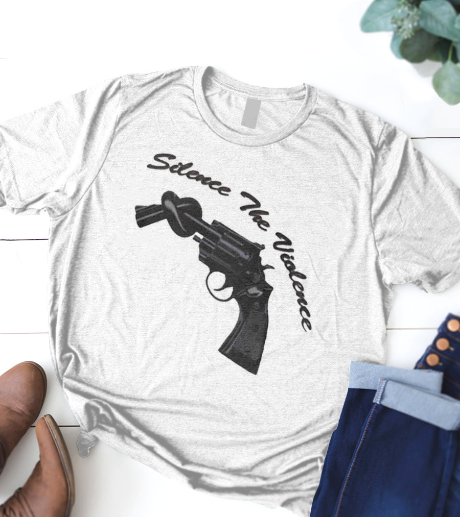 Baltimore Silence The Violence Knotted Gun T-Shirt