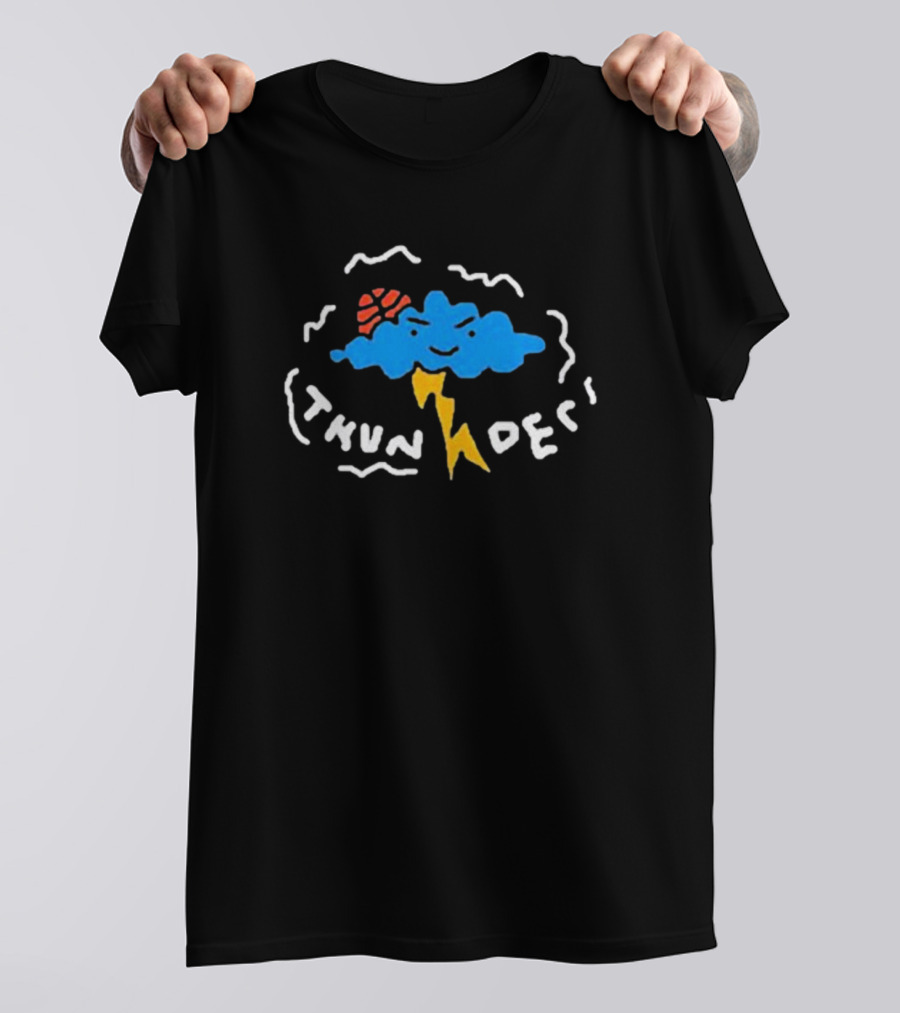 Nbapaint Thunder Cartoon Cloud Sports T-Shirt