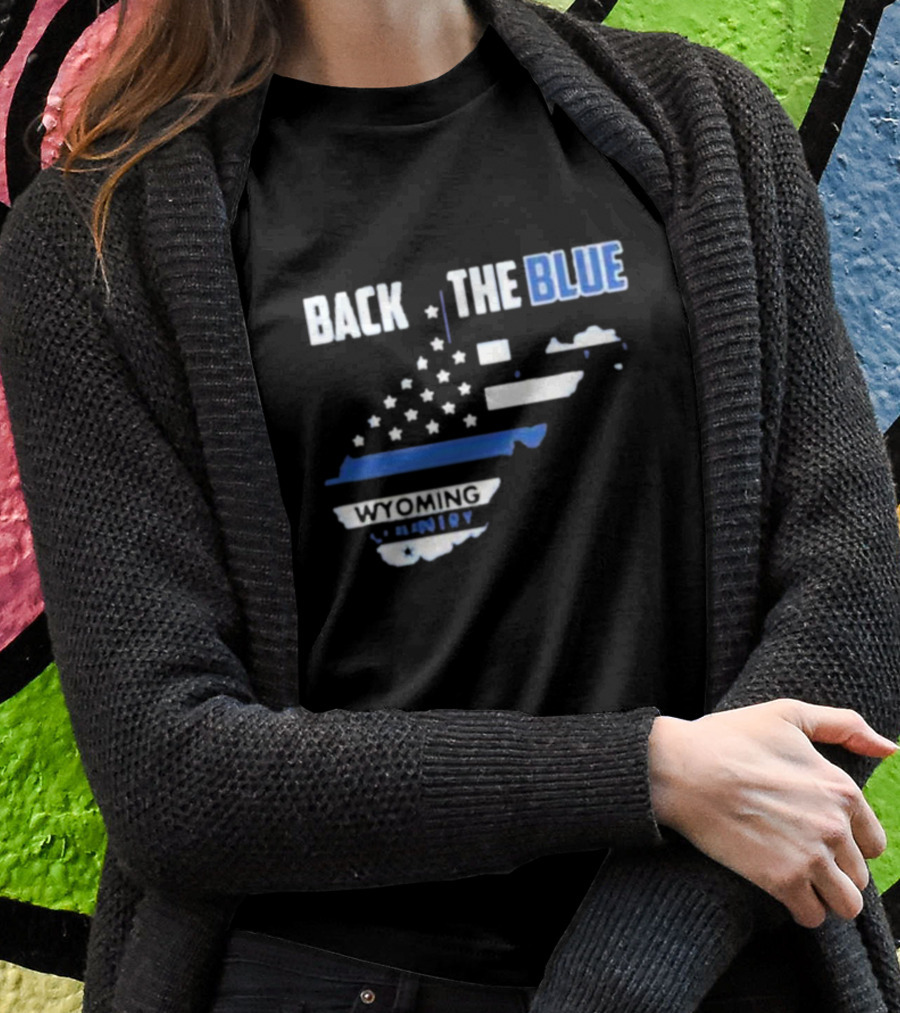 Back The Blue Wyoming County American Flag T-Shirt