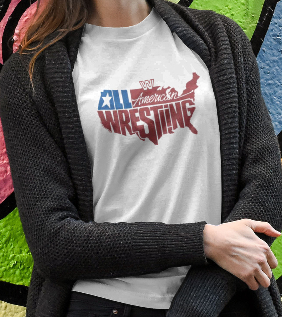 Homage All American Wrestling USA Map T-Shirt