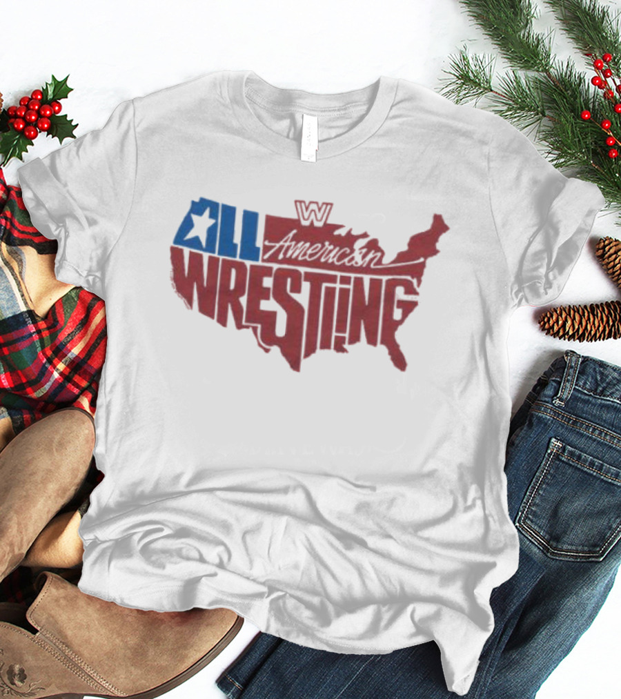 Homage All American Wrestling USA Map T-Shirt
