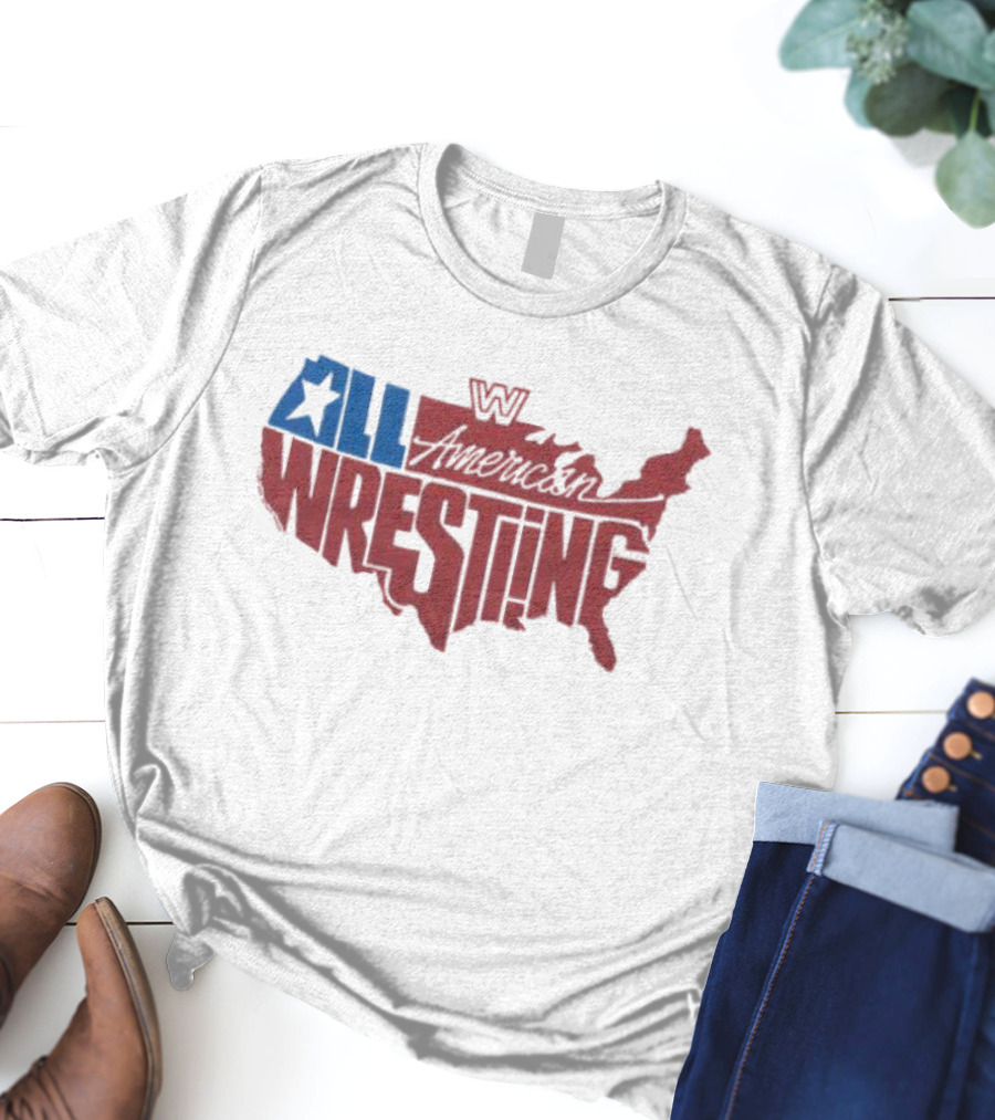 Homage All American Wrestling USA Map T-Shirt