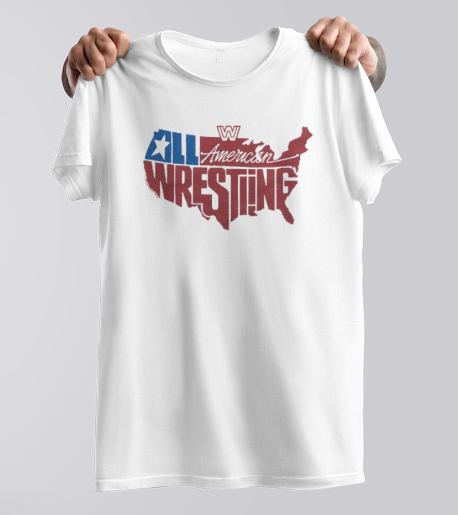 Homage All American Wrestling USA Map T-Shirt