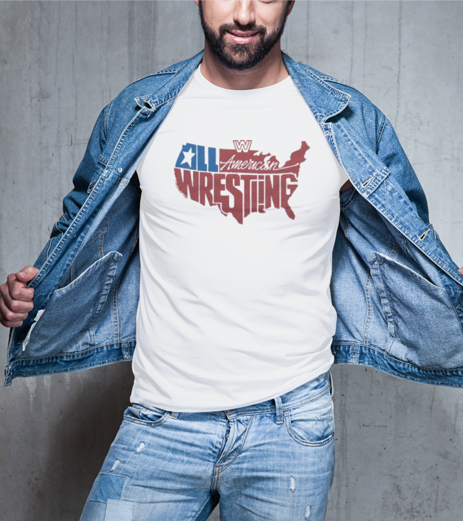 Homage All American Wrestling USA Map T-Shirt