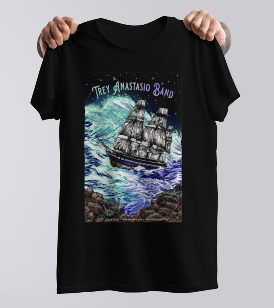 Trey Anastasio Band July 6 Ship In Stormy Sea T-Shirt