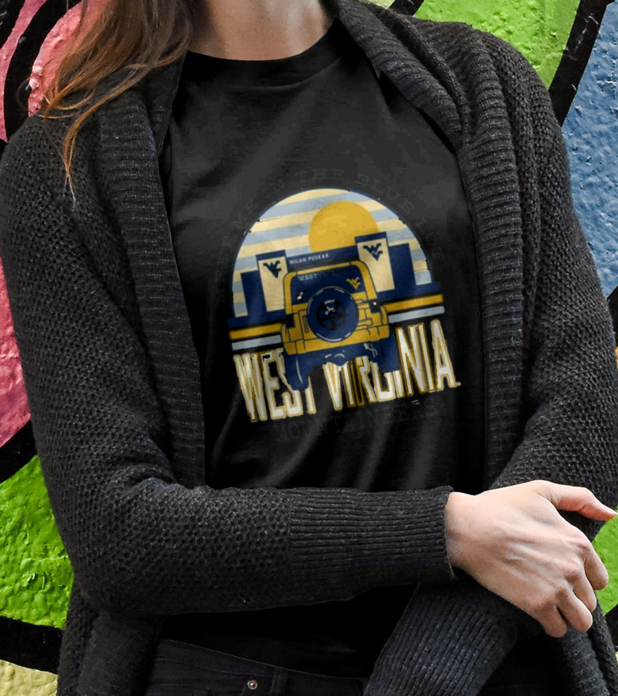 West Virginia Mountaineers Meet Me In The Blue Lot Milan Puskar Stadium Jeep T-Shirt