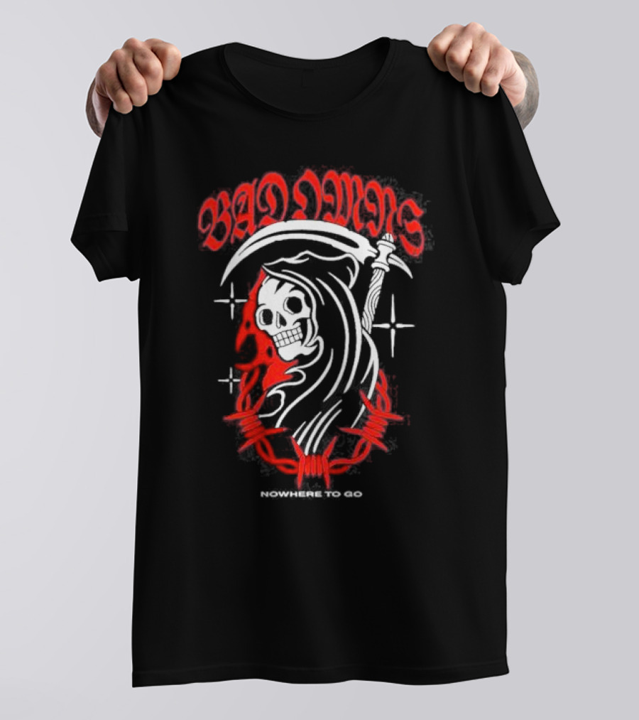 Bad Omens Nowhere To Go Grim Reaper Barbed Wire T-Shirt