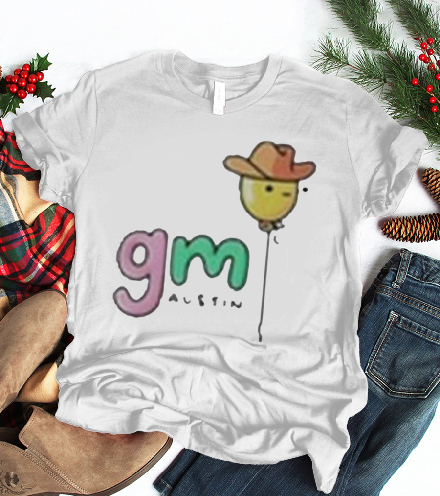 Gm Austin Doodles Balloon With Cowboy Hat T-Shirt