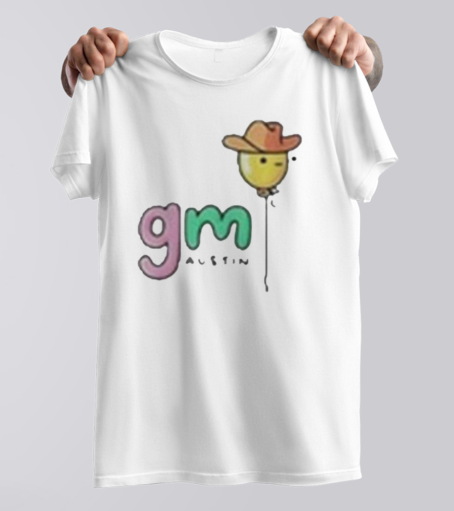 Gm Austin Doodles Balloon With Cowboy Hat T-Shirt