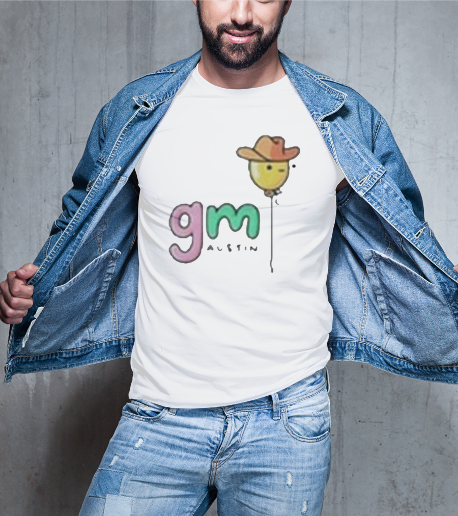 Gm Austin Doodles Balloon With Cowboy Hat T-Shirt