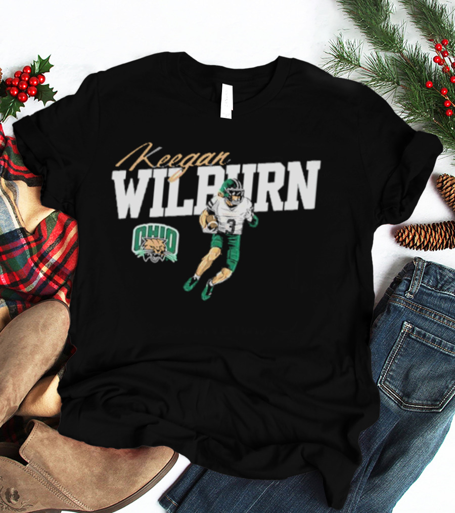 Keegan Wilburn Ohio Bobcats Football Caricature T-Shirt