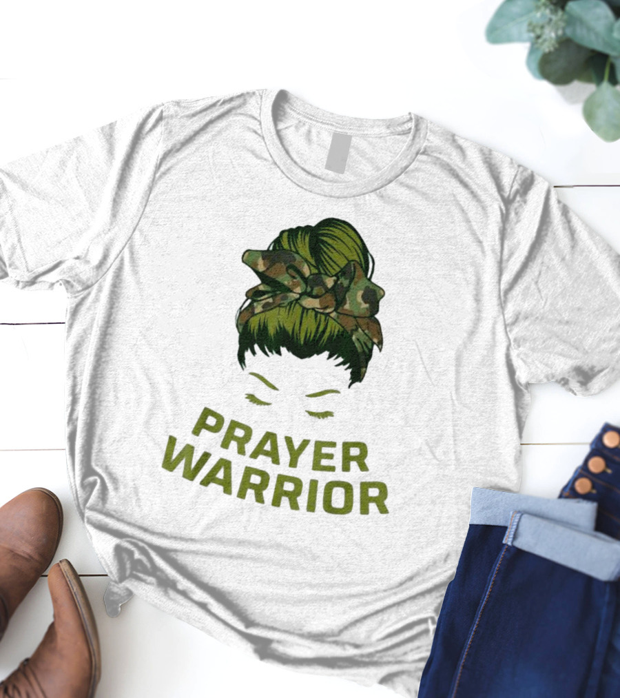Prayer Warrior Camo Faith God Jesus Christian Women T-Shirt