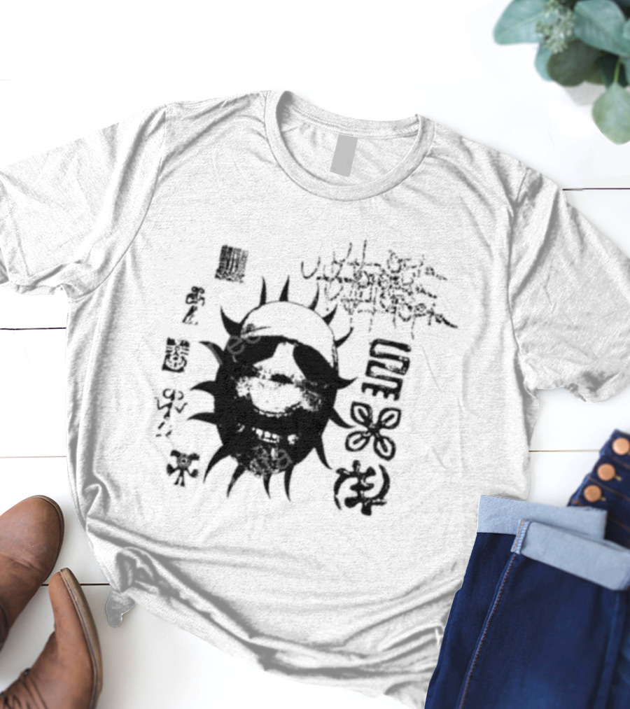 Travisscott Topia Pack Grinning Sun Tribal Symbols T-Shirt