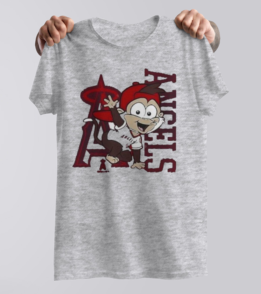 Los Angeles Angels Infant Mascot 2.0 Cheerful Cartoon Character With Iconic Logo And Text 'Angels' T-Shirt