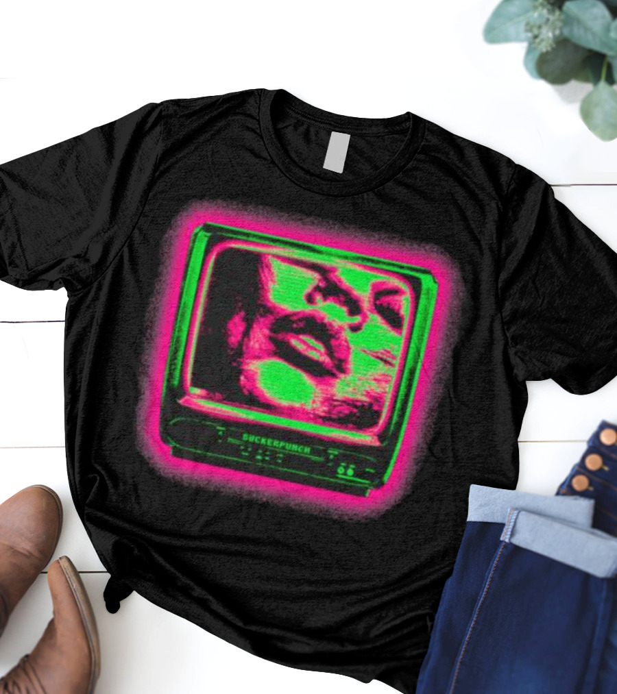 Suckerpunch TV Neon Lips Retro Screen T-Shirt