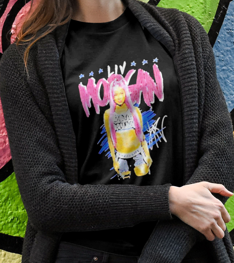 Liv Morgan Pop Signature Blue Stars T-Shirt