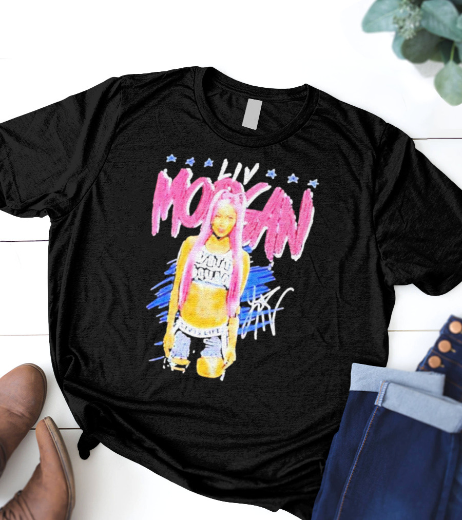 Liv Morgan Pop Signature Blue Stars T-Shirt