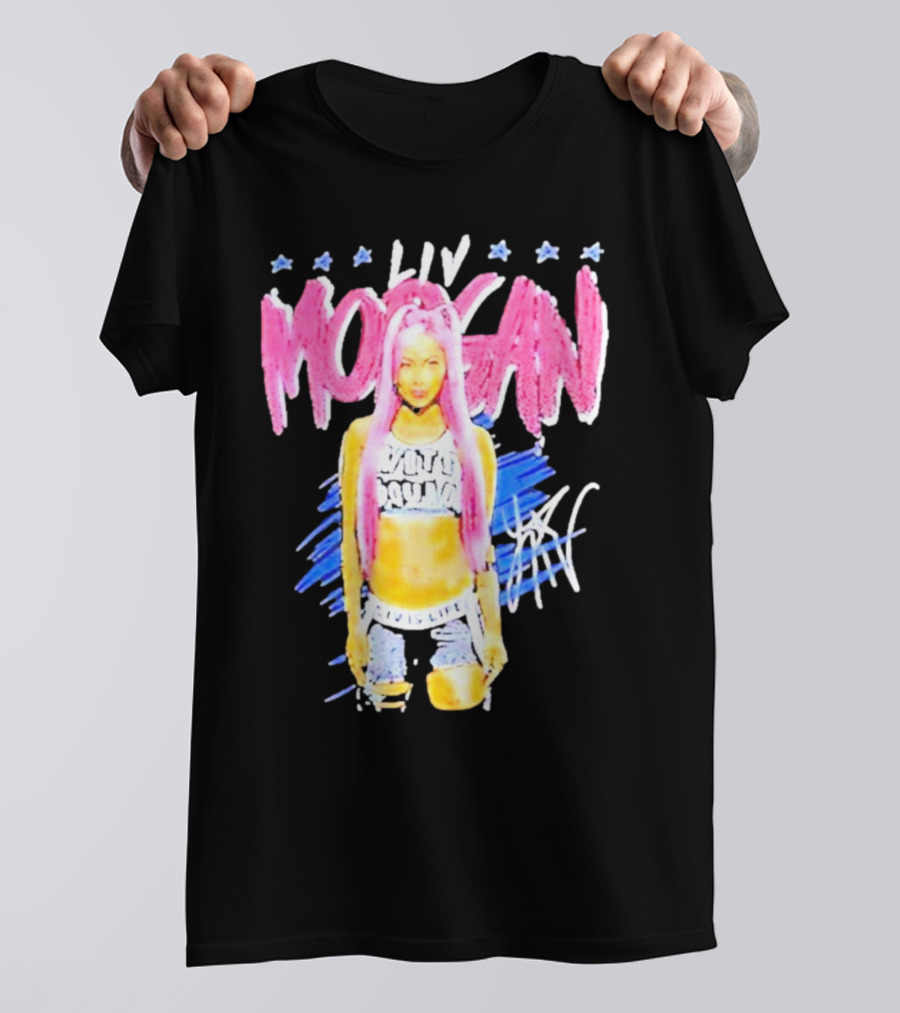 Liv Morgan Pop Signature Blue Stars T-Shirt